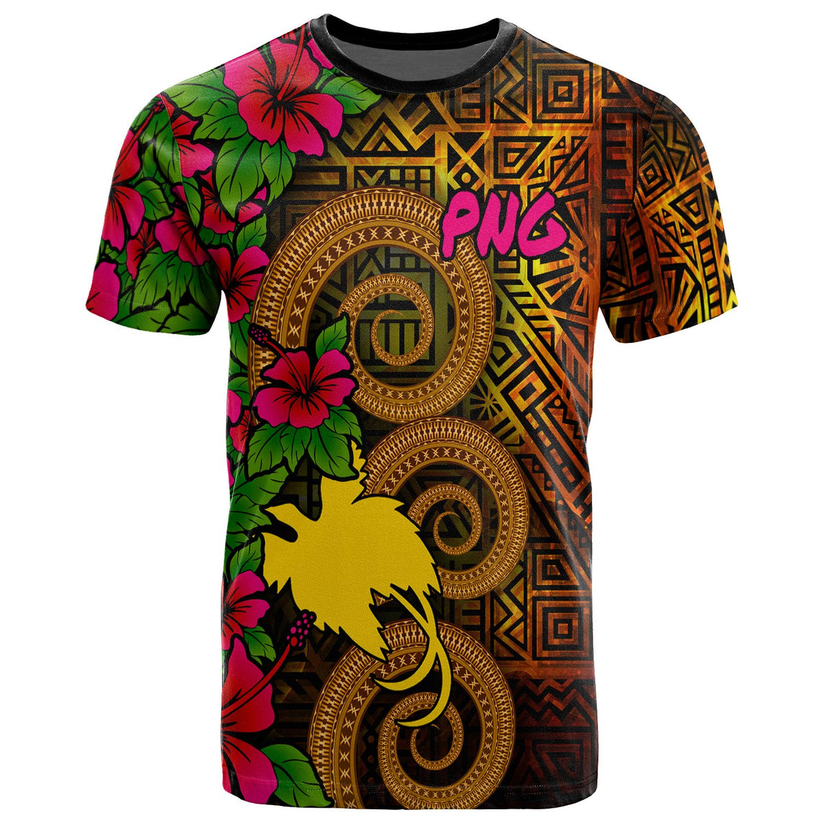 Papua New Guinea Polynesian T Shirt Hibiscus Vintage Unisex Orange - Polynesian Pride