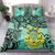 Tuvalu Polynesian Bedding Set - Vintage Floral Pattern Green Color Green - Polynesian Pride