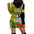 New Caledonia Polynesian Coat Of Arms Mix Tropical Flowers Hoodie Dress LT14 - Polynesian Pride