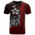 Tahiti Polynesian T Shirt Red Turtle with Hook Unisex RED - Polynesian Pride
