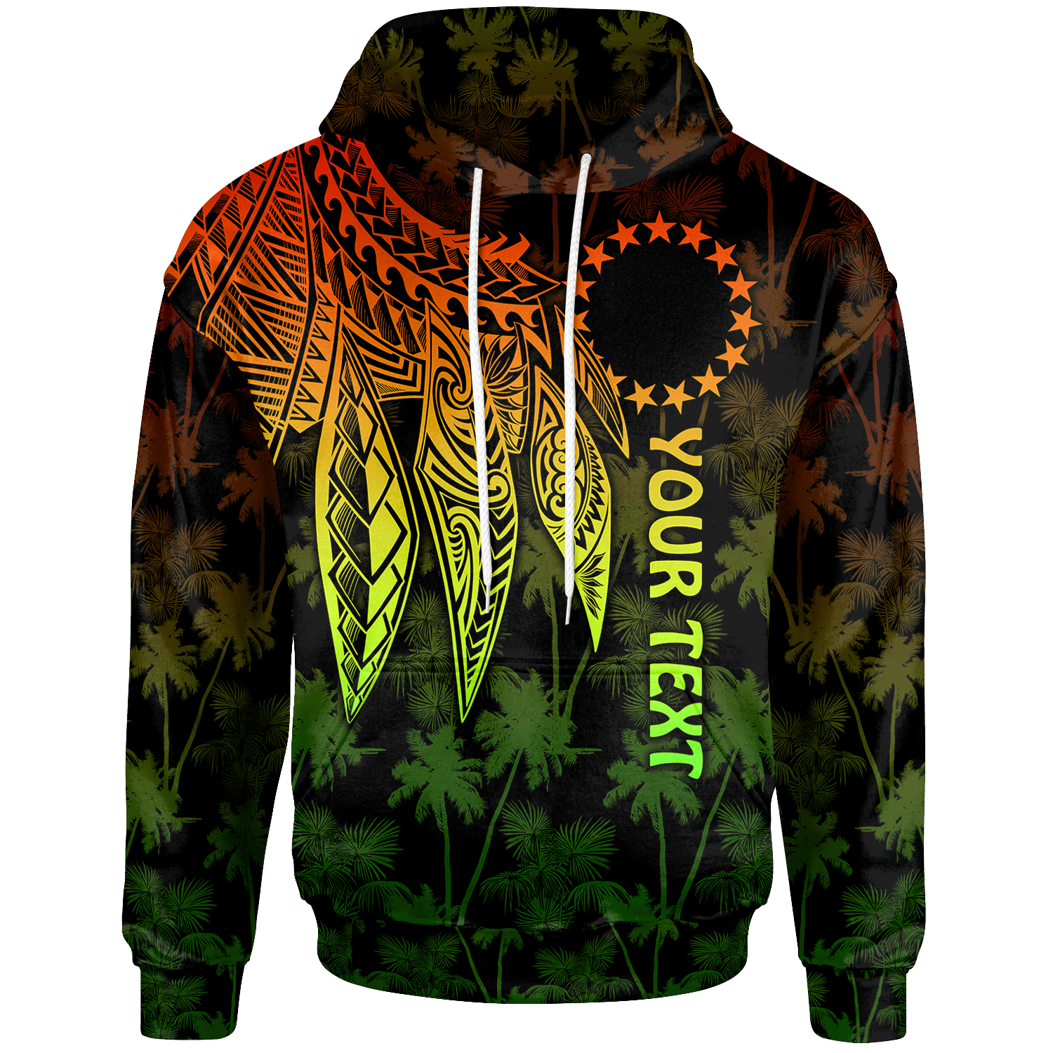 Cook Islands Custom Hoodie Polynesian Wings (Reggae) Unisex Reggae - Polynesian Pride