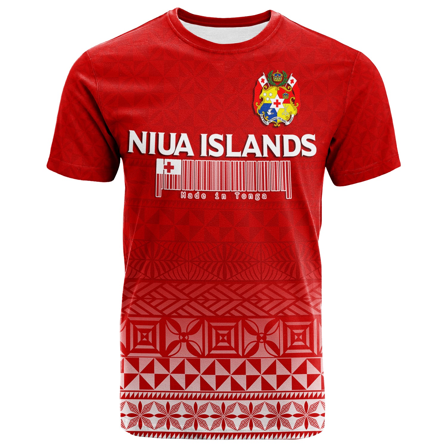 Custom Tonga Niua Islands T Shirt Tongan Pattern LT12 Unisex Red - Polynesian Pride