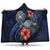 American Samoa Polynesian Hooded Blanket - Blue Turtle Hibiscus Hooded Blanket Blue - Polynesian Pride