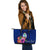 Guam Polynesian Custom Personalised Leather Tote Bag - Floral With Seal Blue - Polynesian Pride