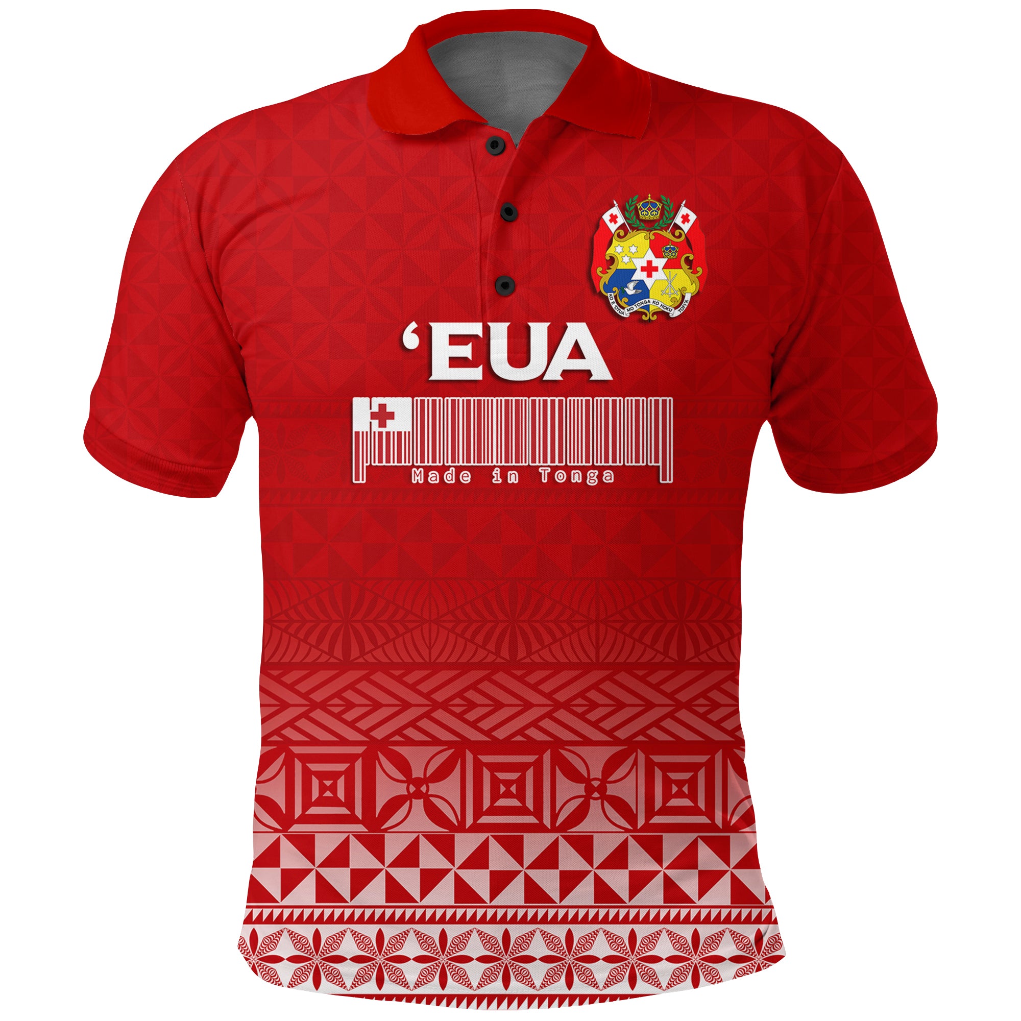 Custom Tonga Eua Polo Shirt Tongan Pattern LT12 Unisex Red - Polynesian Pride