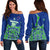 New Zealand South Island (Te Waipounamu) Pride Women Off Shoulder Sweater - LT12 Blue - Polynesian Pride