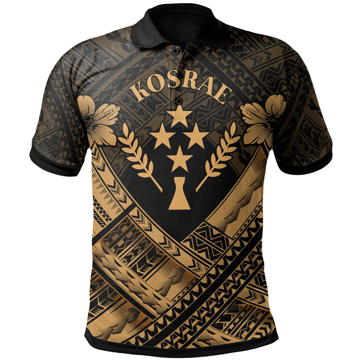 Kosrae Polynesian Custom Polo Shirt Kosrae Gold Camisole Hibiscus Style Unisex Gold - Polynesian Pride