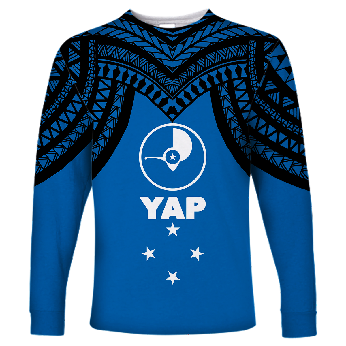 Micronesia Yap - Proud Yapese Long Sleeve Shirt - LT12 Unisex Blue - Polynesian Pride