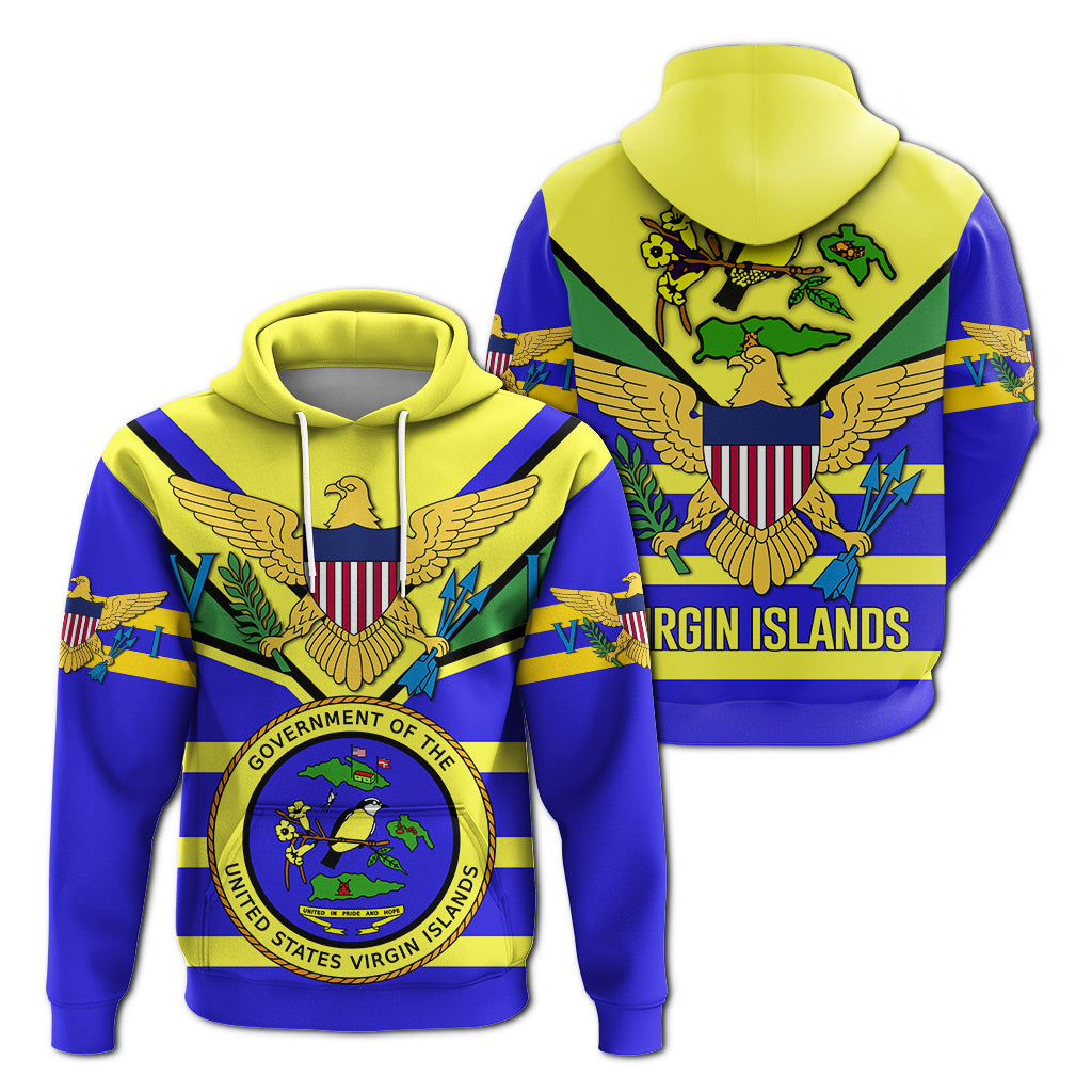 US Virgin Islands Hoodie Egales with Seal LT4 Unisex Blue - Polynesian Pride