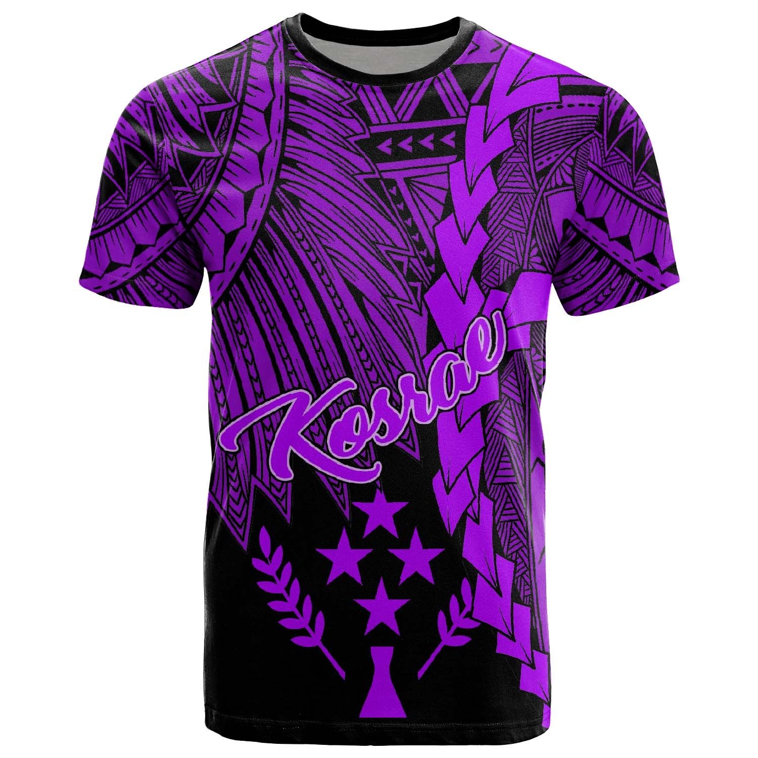 Kosrae Micronesia T Shirt Tribal Wave Tattoo Purple Unisex Purple - Polynesian Pride