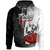 Tonga Polynesian Hoodie Coat of Arm With Hibiscus White Unisex White - Polynesian Pride