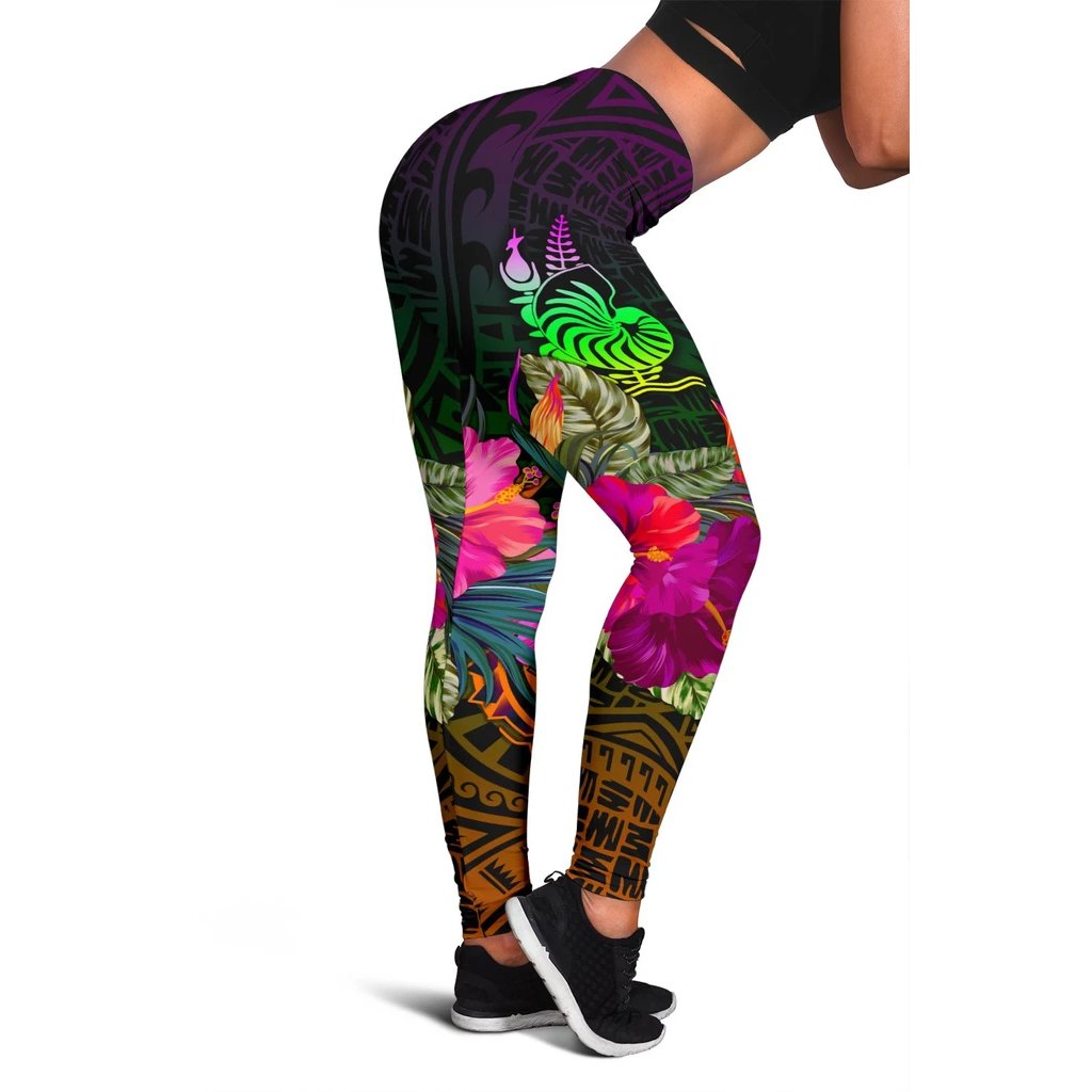 New Caledonia Polynesian Personalised Women's Leggings - Summer Hibiscus Reggae - Polynesian Pride