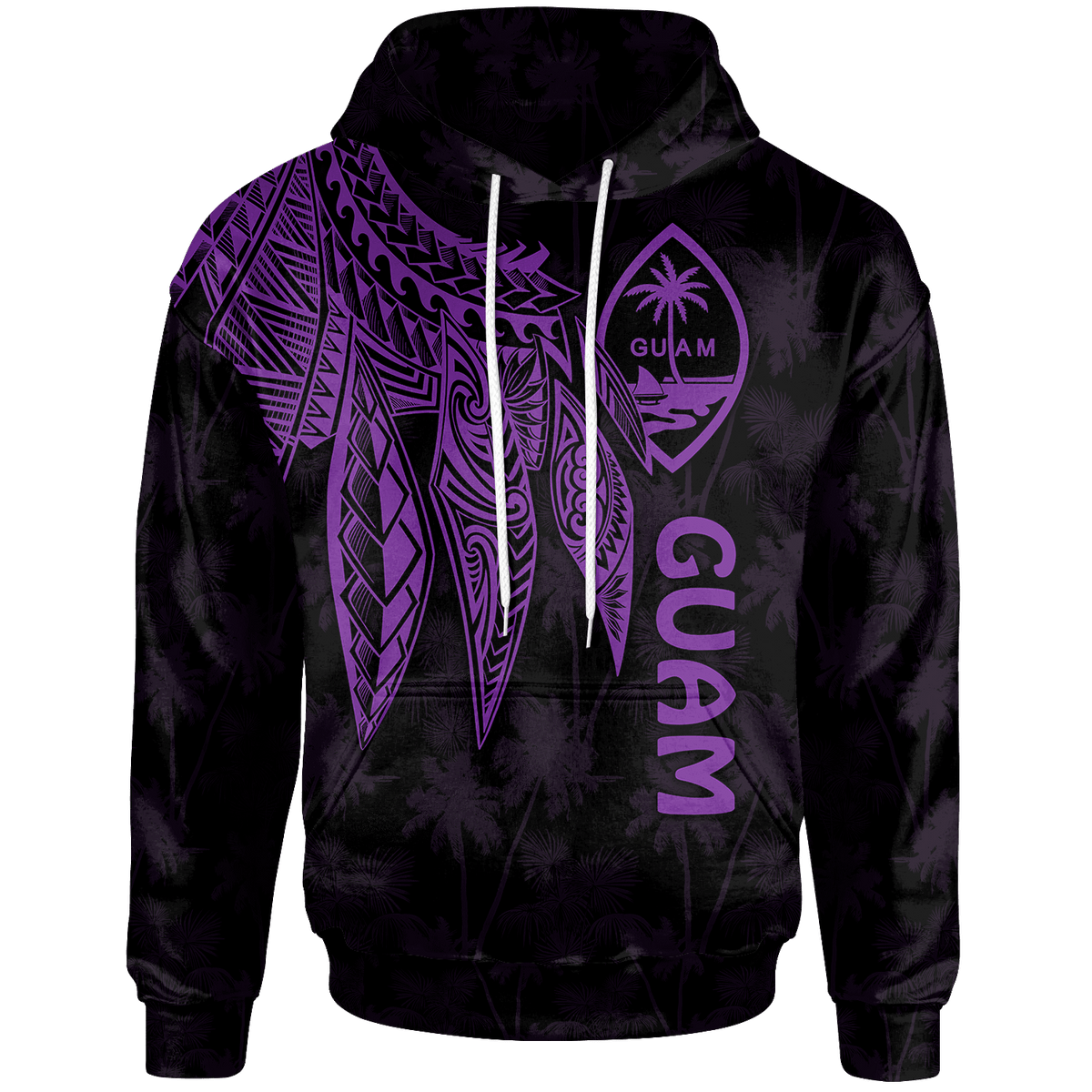 Guam Hoodie Polynesian Wings (Purple) Purple - Polynesian Pride