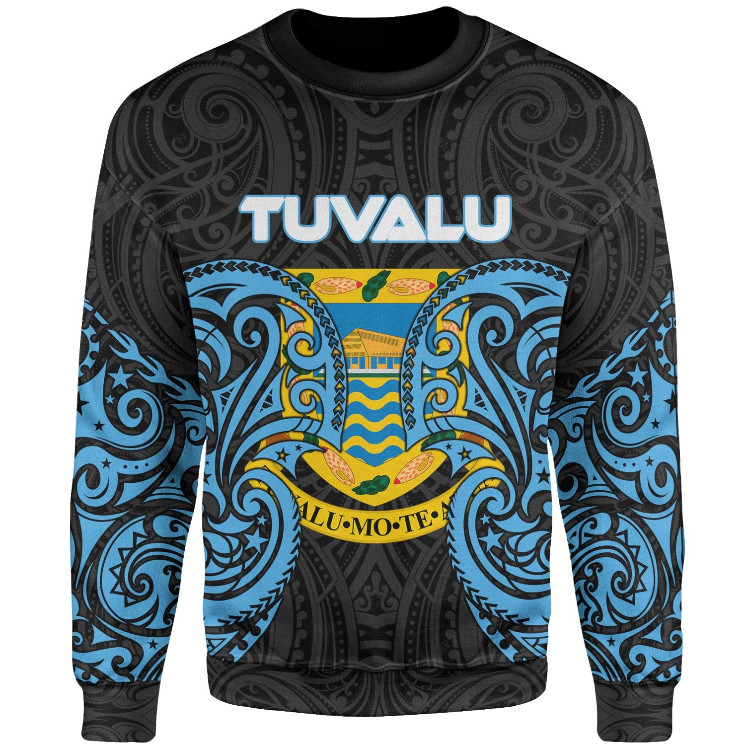 Tuvalu Polynesian Sweater - Spirit Style Blue Unisex Blue - Polynesian Pride