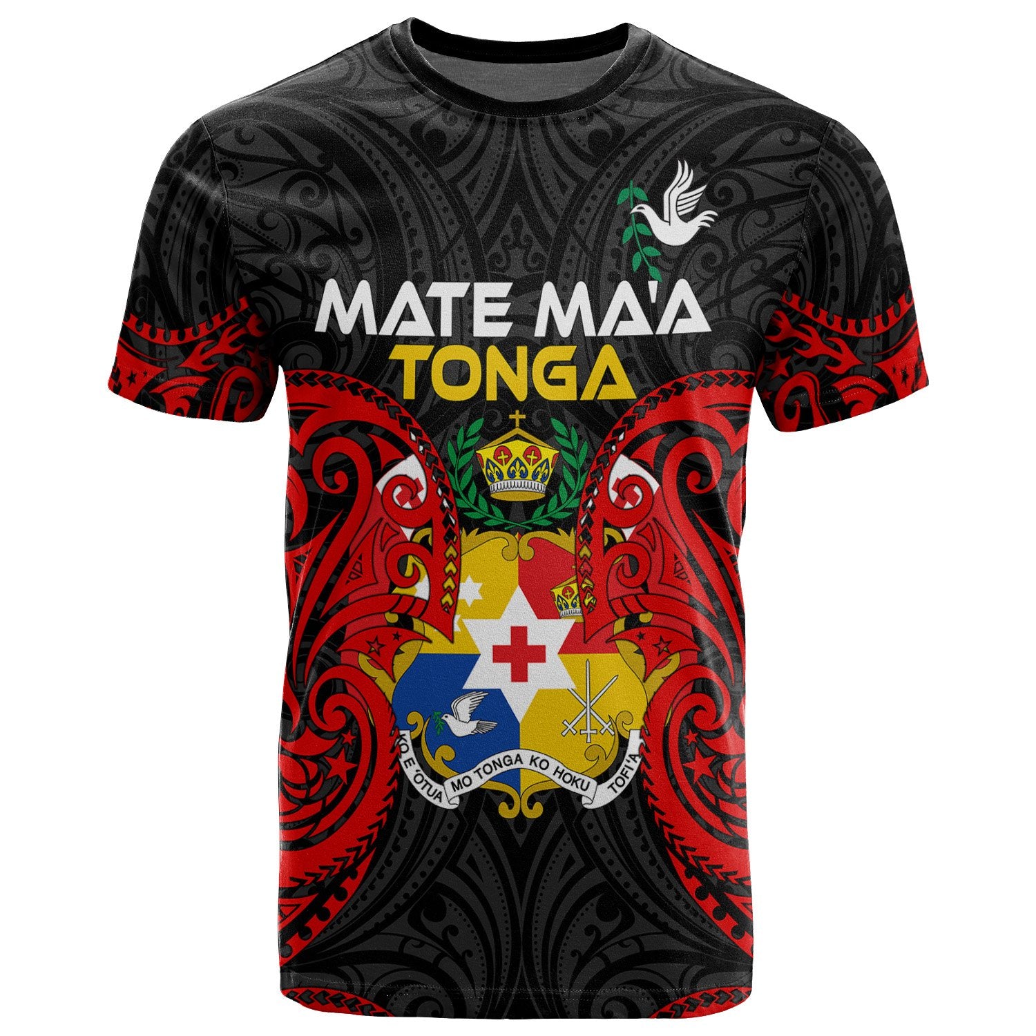 Polynesian Mate Maa Tonga T Shirt Tongan Spirit Unisex Black - Polynesian Pride