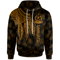 Vanuatu Hoodie Polynesian Wings (Golden) Unisex Golden - Polynesian Pride