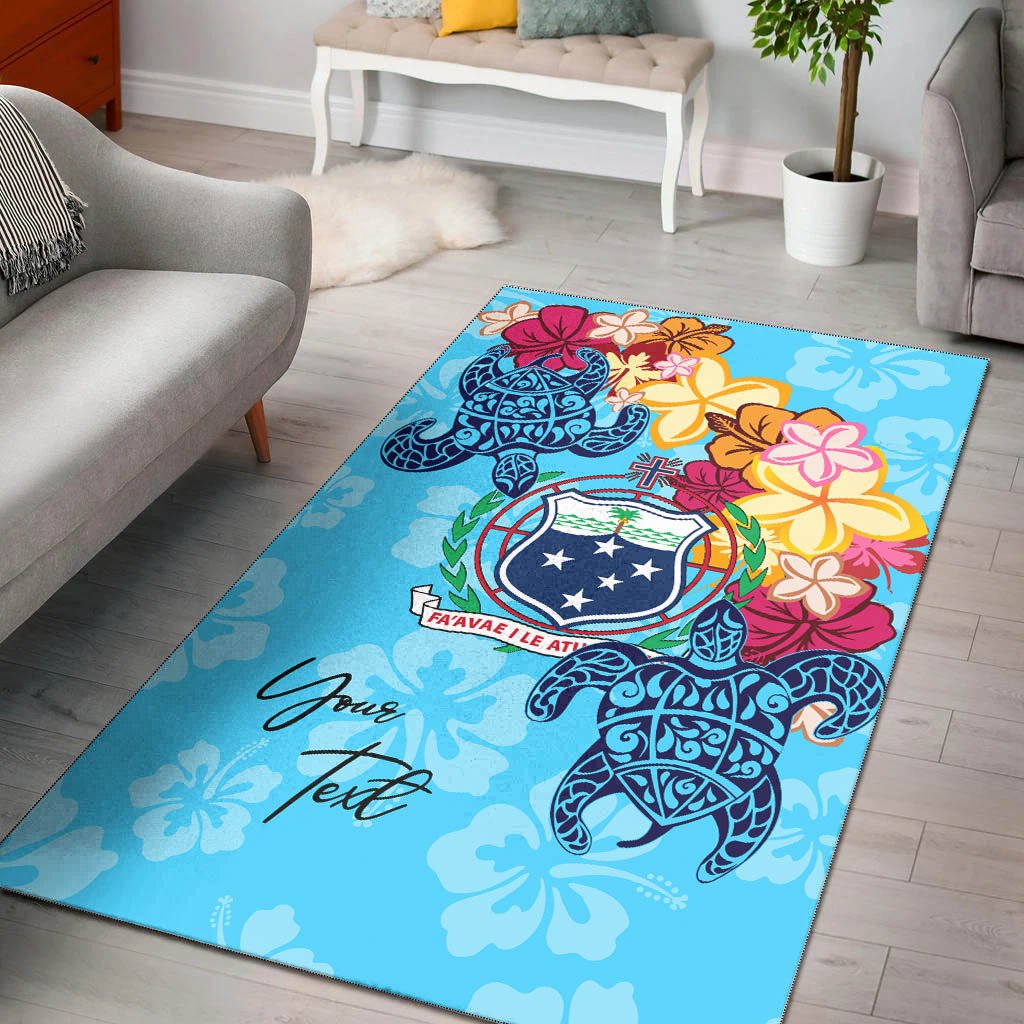 Samoa Area Rug - Custom Personalised Tropical Style Blue - Polynesian Pride