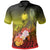 Marshall Islands Polo Shirt Humpback Whale with Tropical Flowers (Yellow) Unisex Yellow - Polynesian Pride