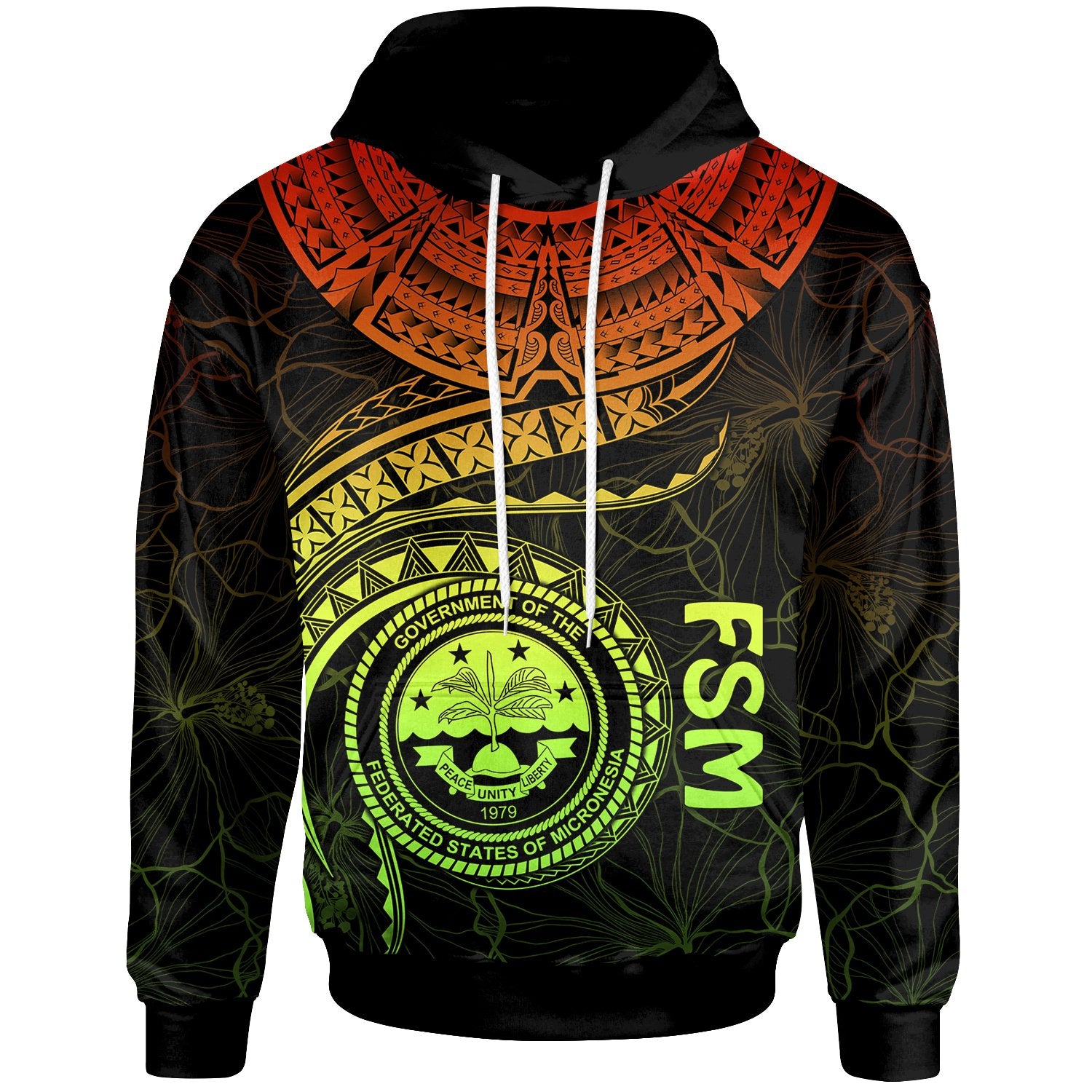 Federated States of Micronesia Polynesian Hoodie FSM Waves (Reggae) Unisex Reggae - Polynesian Pride