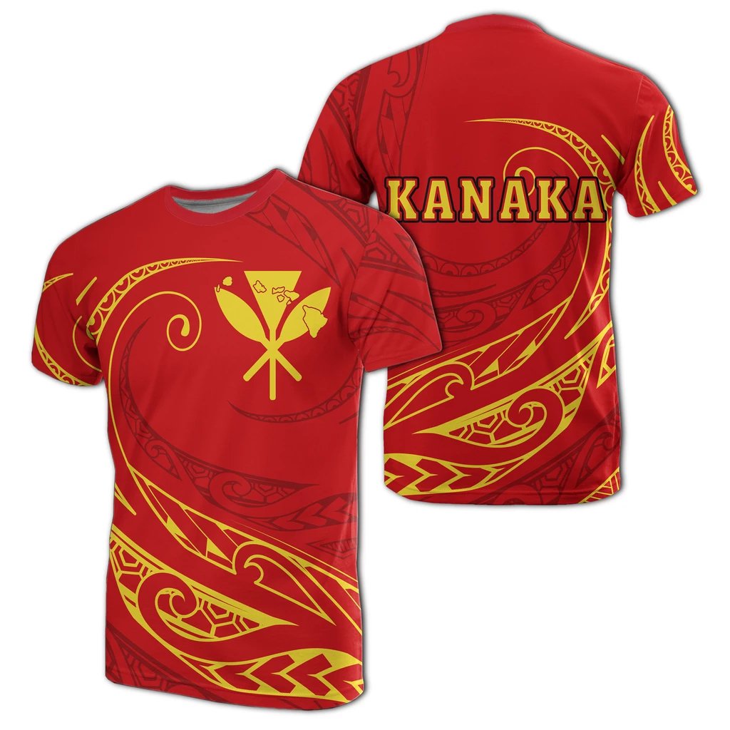 Kanaka Mauna Kea Polynesian T shirt Frida Style Unisex Red - Polynesian Pride