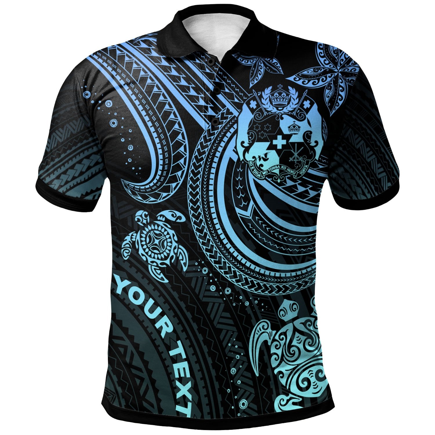 Tonga Custom Polo Shirt Blue Turtle Unisex Blue - Polynesian Pride