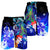 Vanuatu Custom Personalised Men's Shorts - Humpback Whale with Tropical Flowers (Blue) - Polynesian Pride