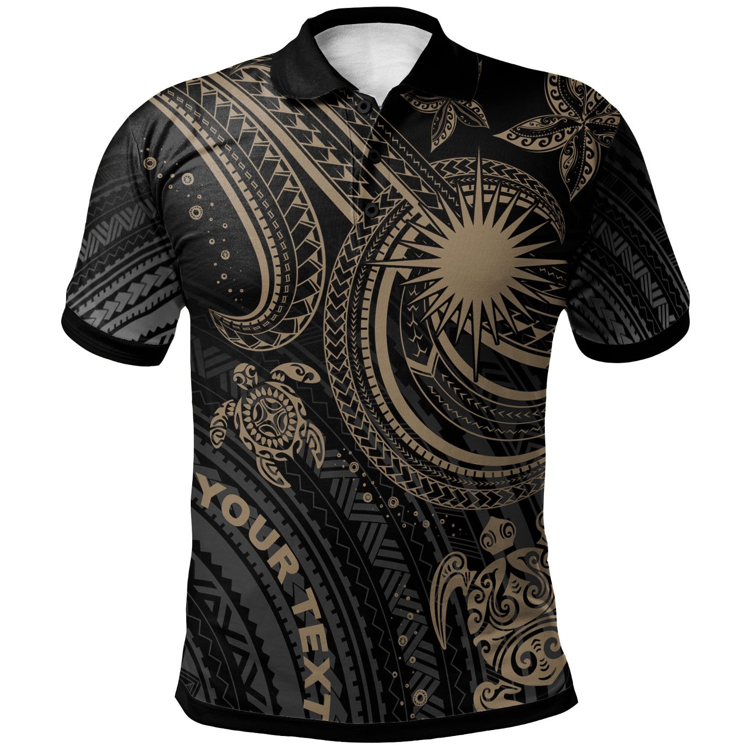 Marshall Islands Custom Polo Shirt Gold Turtle Unisex Gold - Polynesian Pride