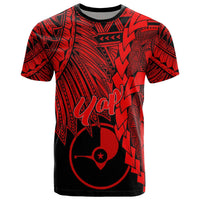 Yap Micronesia T Shirt Tribal Wave Tattoo Red Unisex Red - Polynesian Pride