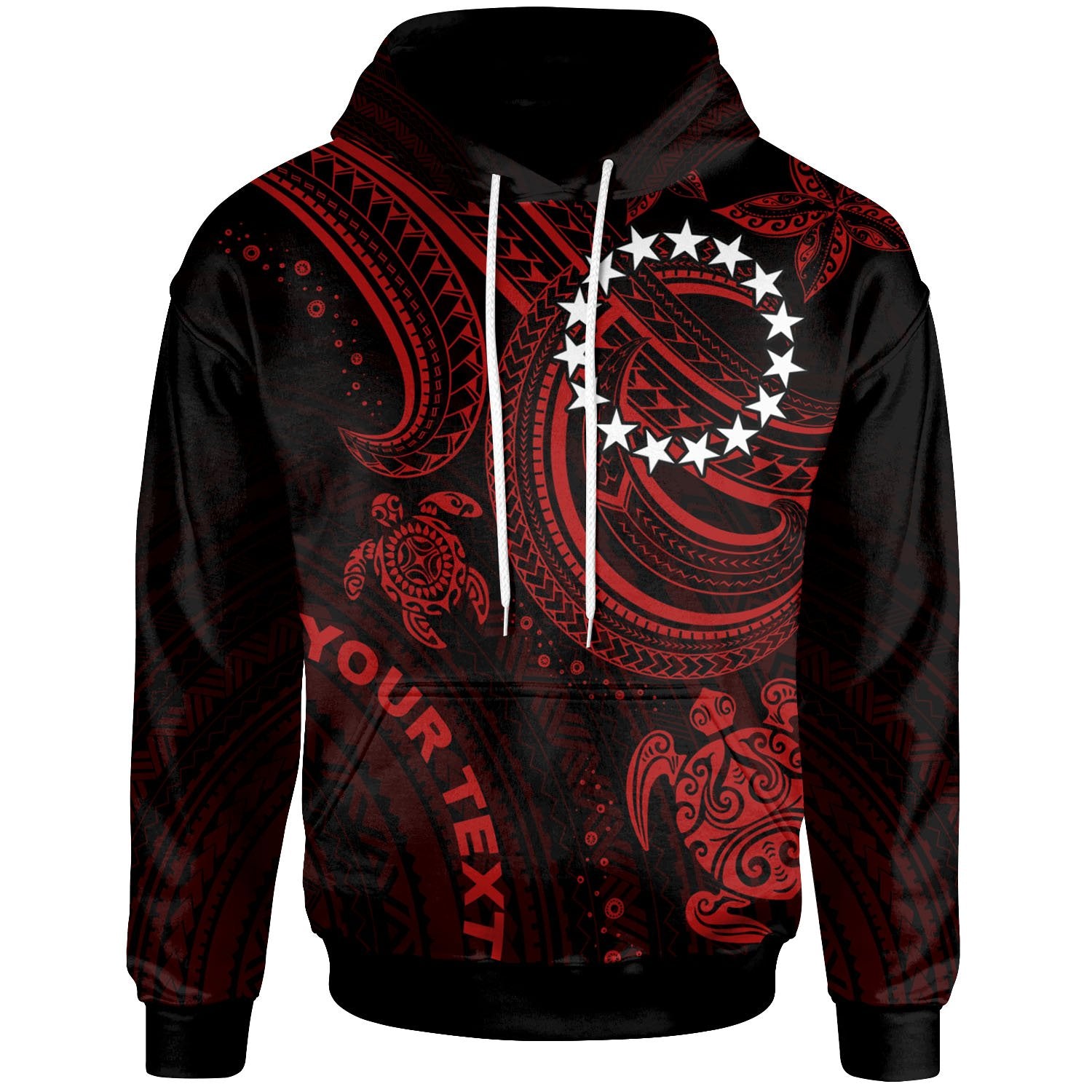 Cook islands Custom Hoodie Red Turtle Unisex Red - Polynesian Pride