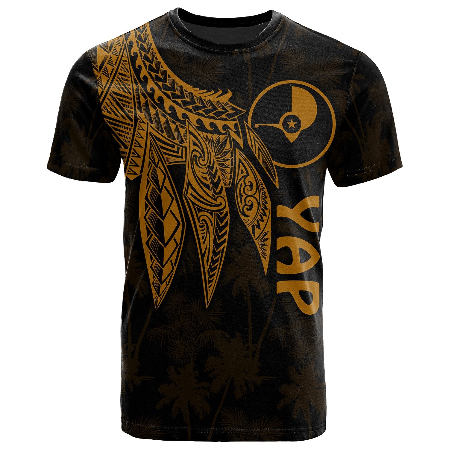 Yap T Shirt Polynesian Wings (Golden) Unisex Golden - Polynesian Pride