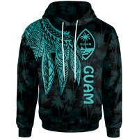 Guam Hoodie Polynesian Wings (TurQuoiSe) Unisex Turquoise - Polynesian Pride