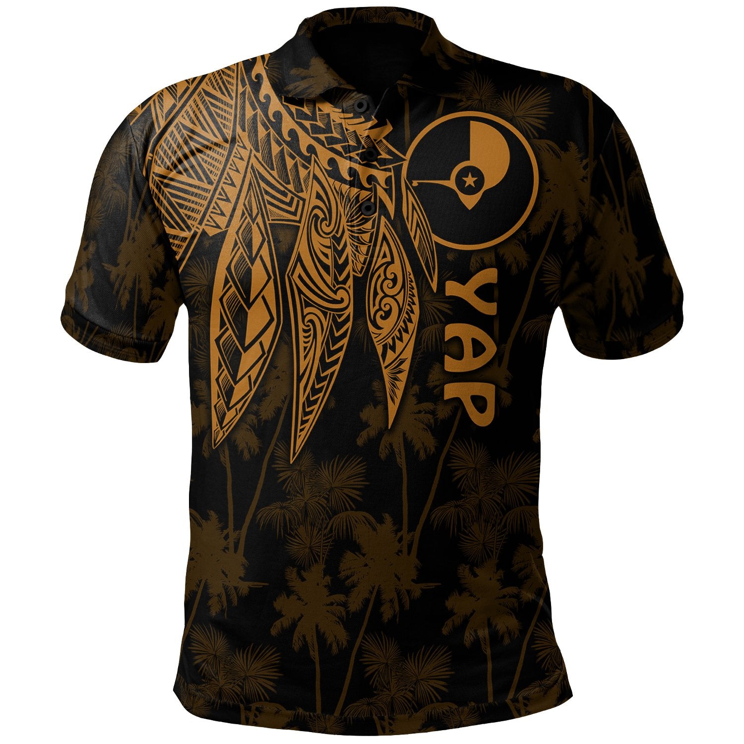 Yap Polo Polynesian Wings (Golden) Unisex Golden - Polynesian Pride