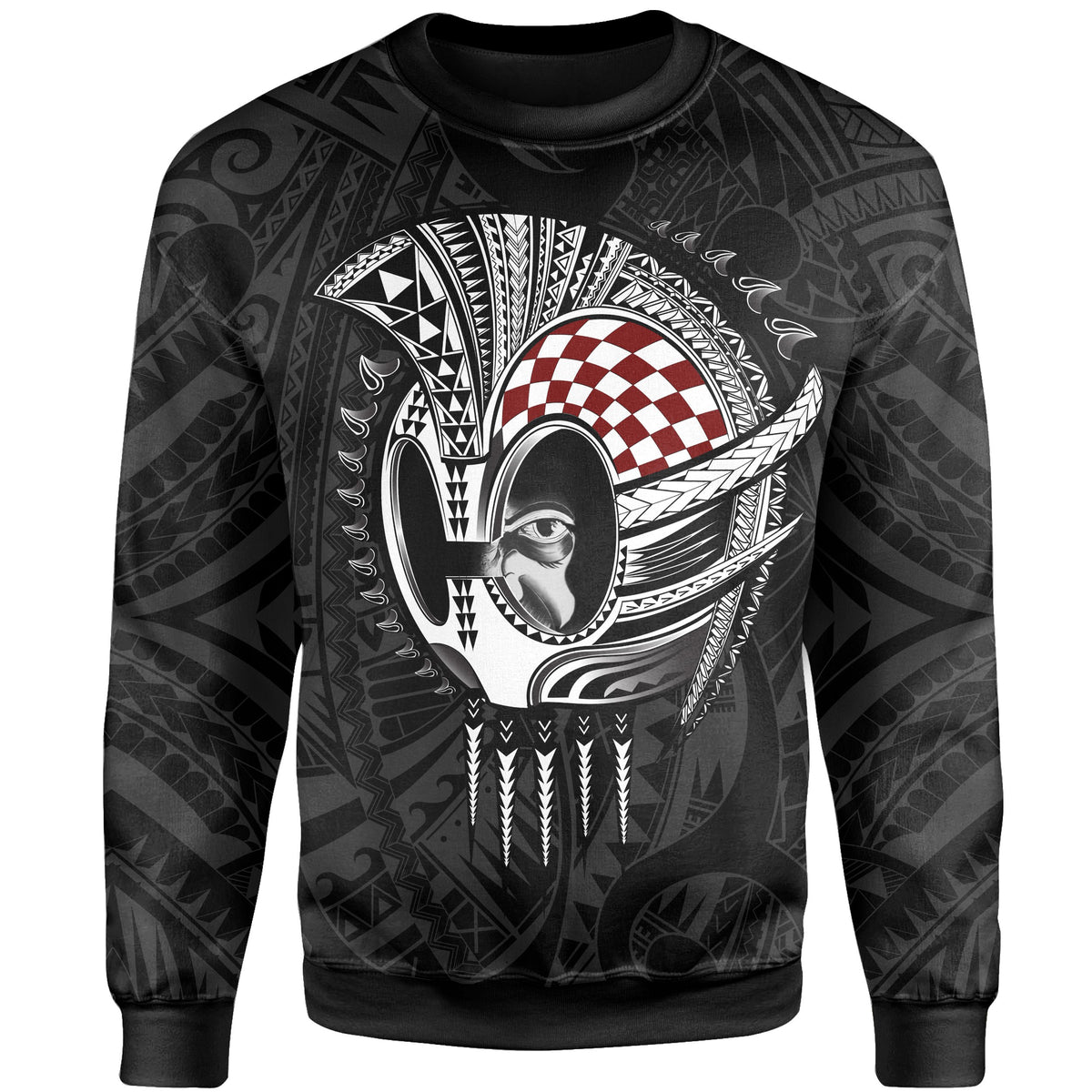 Hawaii Polynesian Warrior Mask Sweatshirt - AH - Toon Style - Polynesian Pride