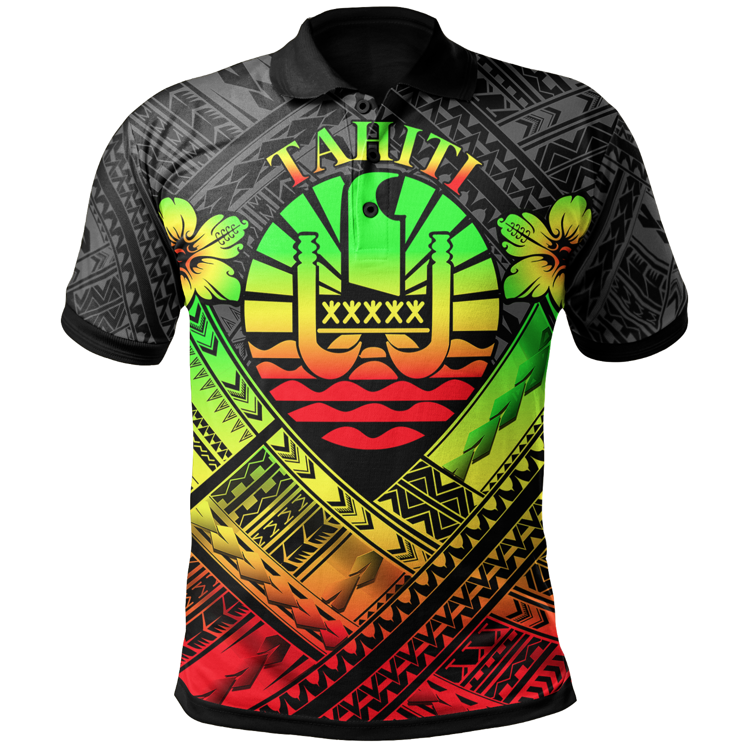 Tahiti Polynesian Polo Shirt Tahiti Reggae Seal Camisole Hibiscus Style Unisex Reggae - Polynesian Pride