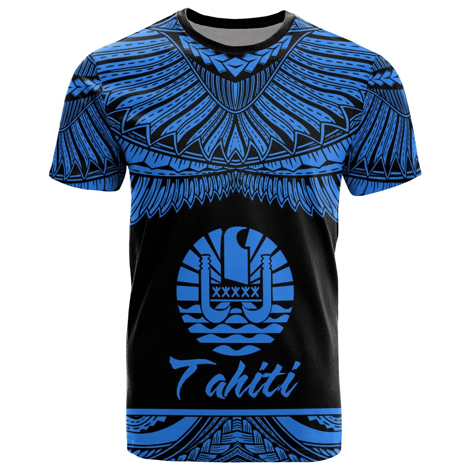 Tahiti Polynesian T Shirt Tahitian Pride Blue Version Unisex Blue - Polynesian Pride