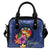 Tonga Polynesian Shoulder Handbag - Floral With Seal Blue One Size Blue - Polynesian Pride