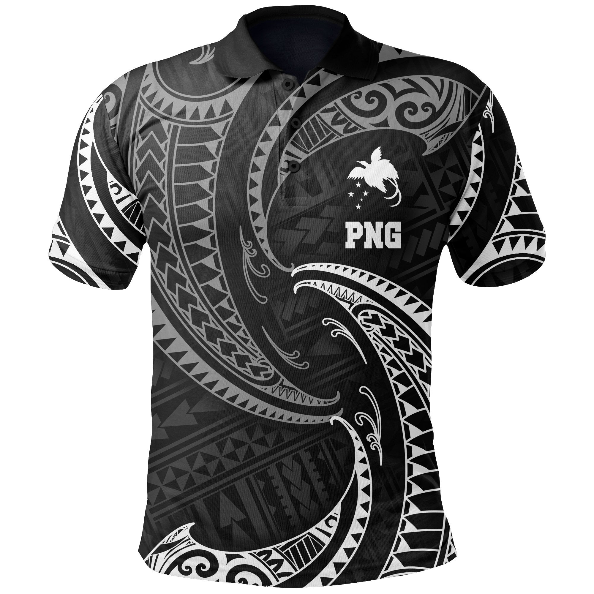 Papua New Guinea Polynesian Polo Shirt White Tribal Wave Unisex White - Polynesian Pride