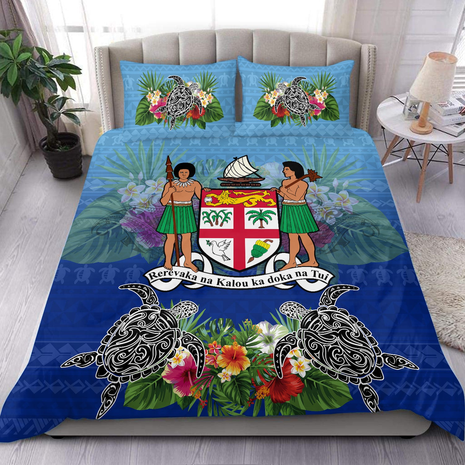 Fiji Bedding Sets - Fijian patterns ver1 Blue - LT20 Blue - Polynesian Pride