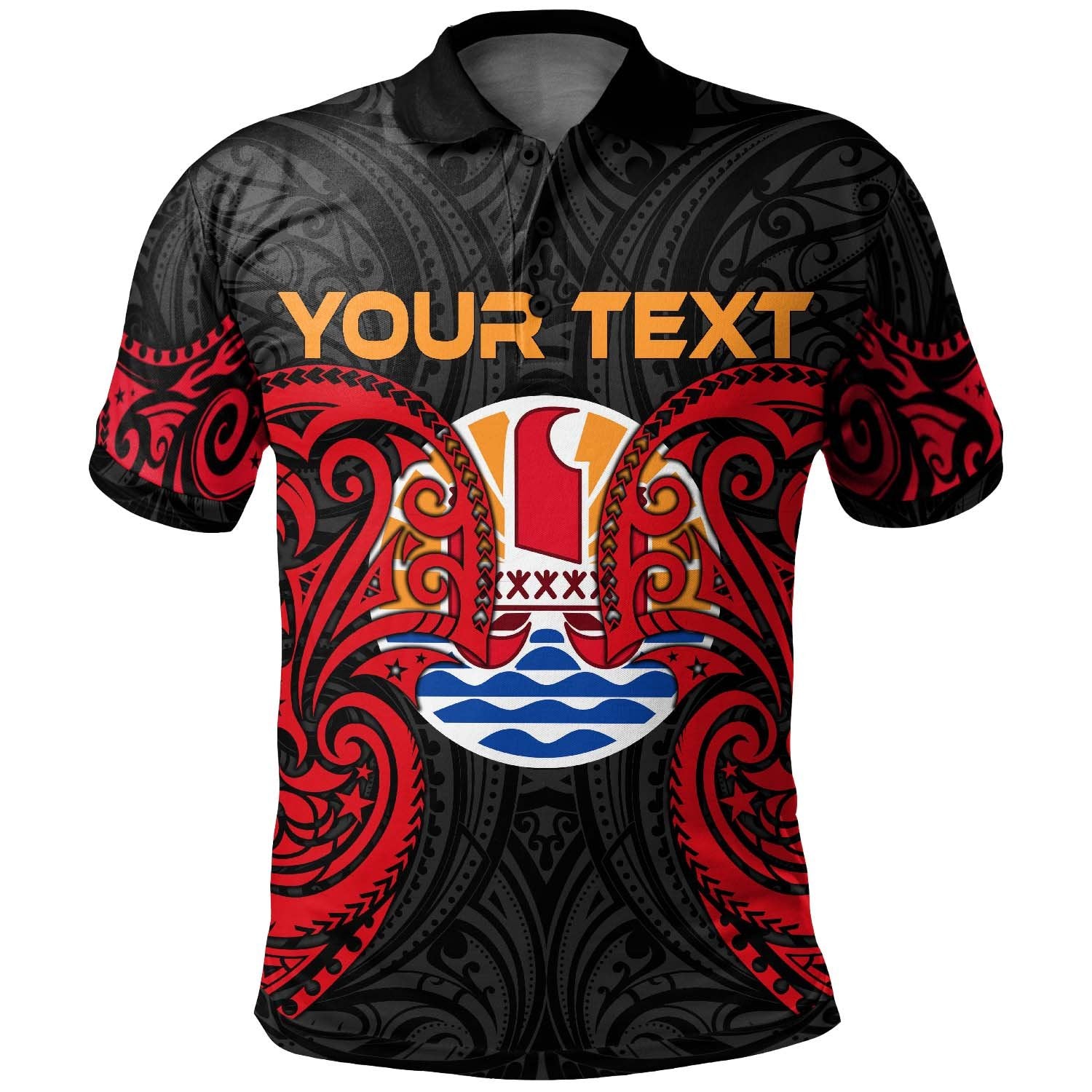 Tahiti Polynesian Custom Polo Shirt Tahitians Spirit Unisex Red - Polynesian Pride