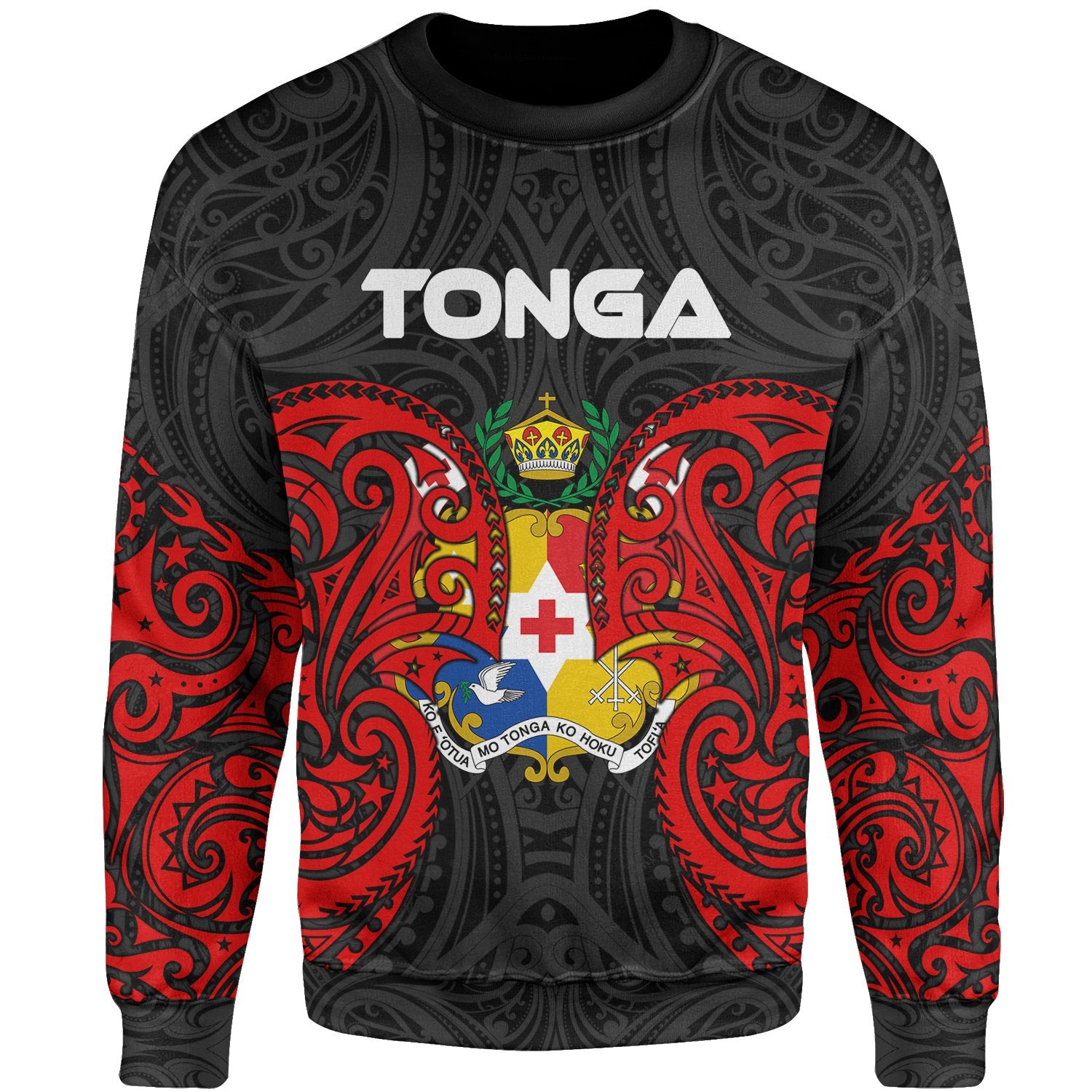 Tonga Polynesian Sweater - Spirit Style Unisex Black - Polynesian Pride