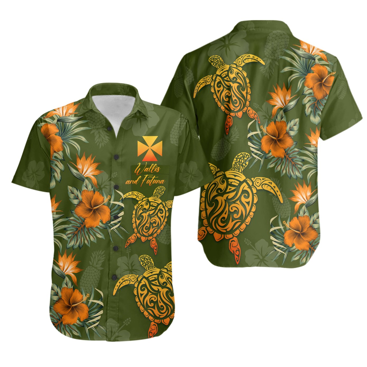 Wallis and Futuna Polynesian Shirt - Tropical Summer Unisex Green - Polynesian Pride