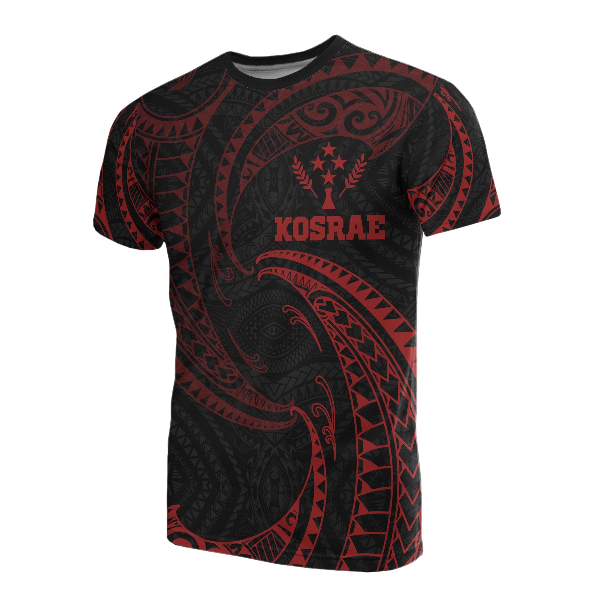 Kosrae Micronesia All Over T Shirt Red Tribal Wave Unisex Red - Polynesian Pride