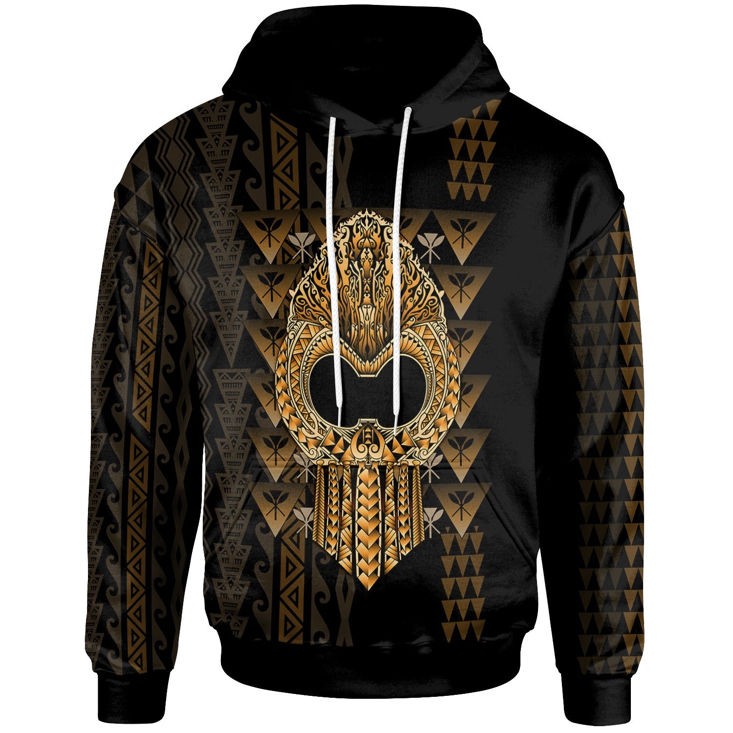 Hawaii Polynesian Hoodie Ikaika Hawaiian Unisex Black - Polynesian Pride