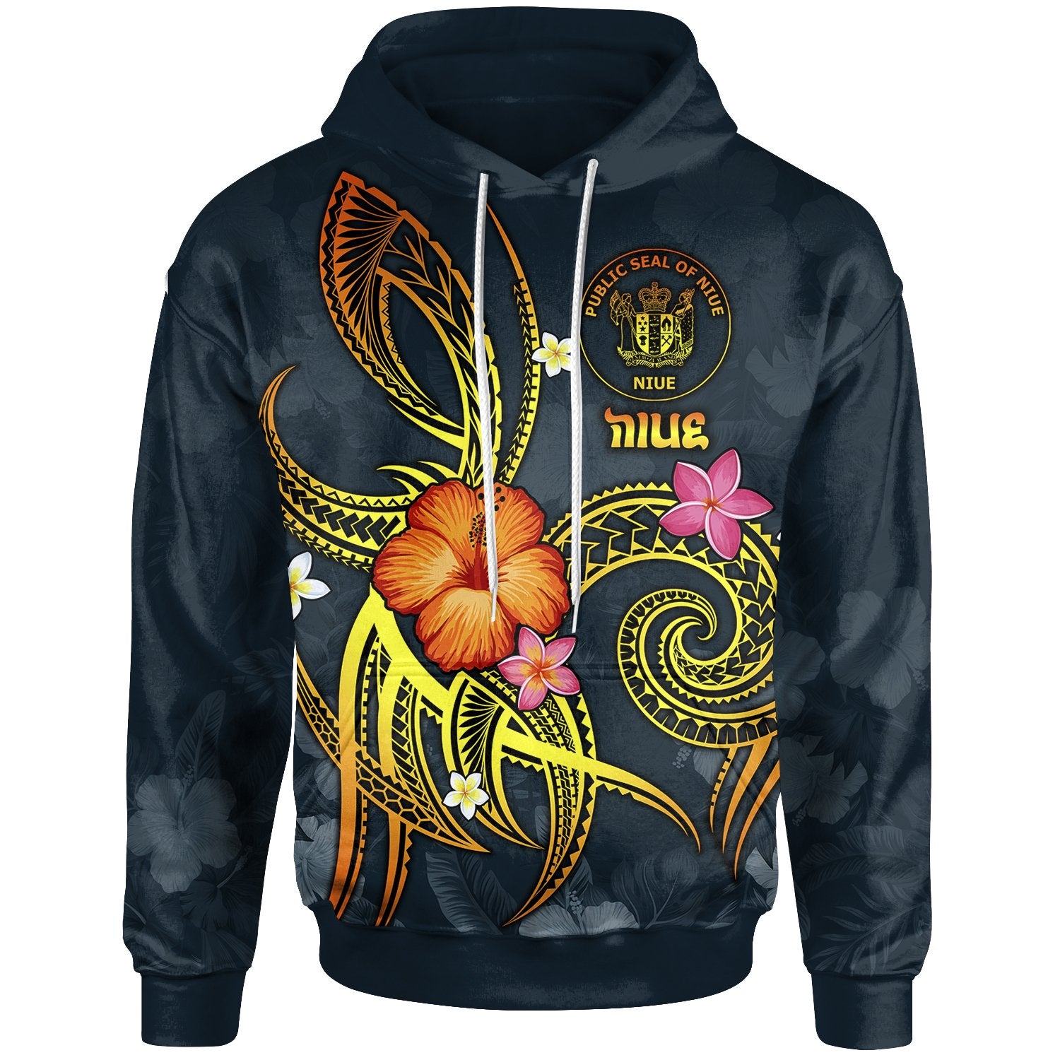 Niue Polynesian Hoodie Legend of Niue (Blue) Unisex Blue - Polynesian Pride