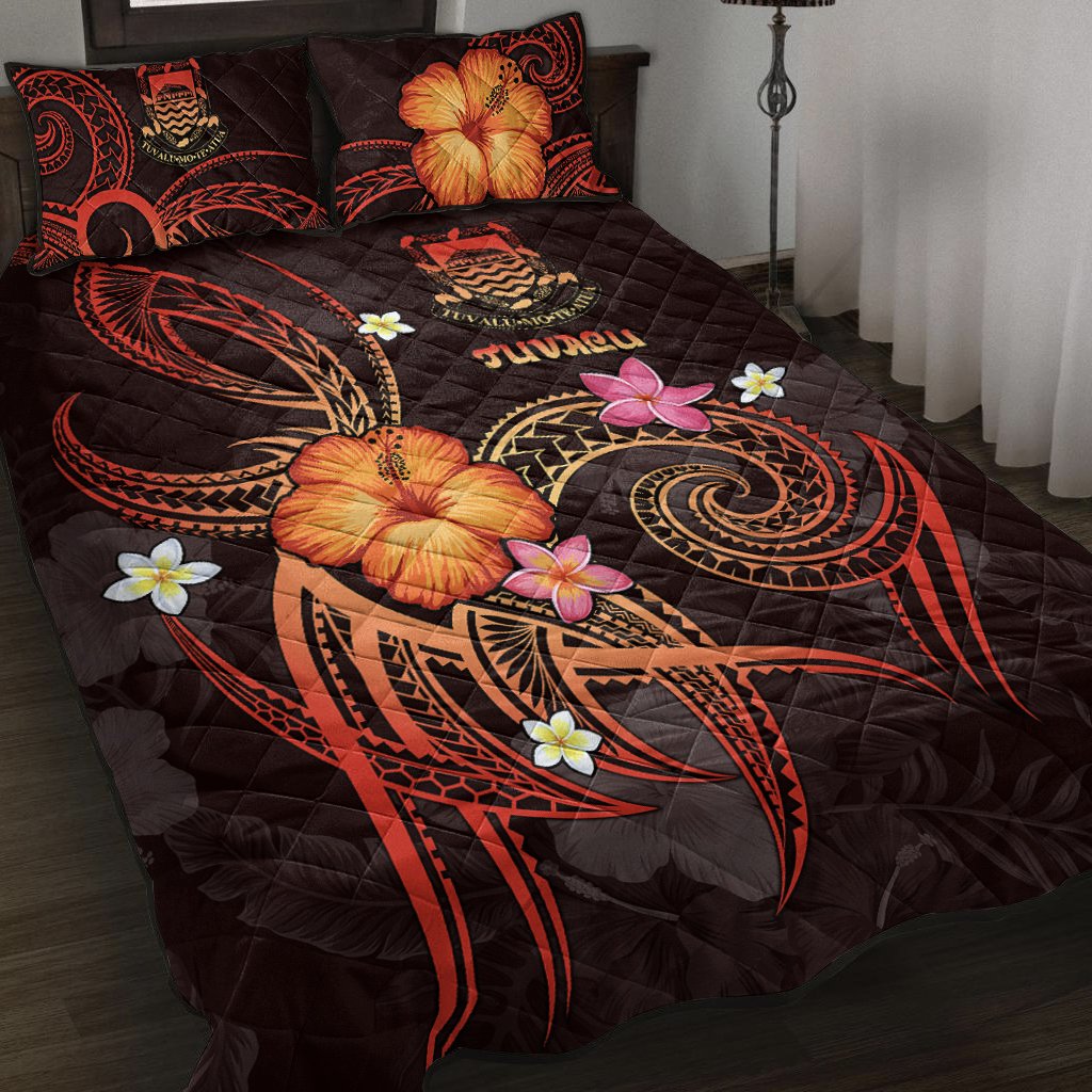 Tuvalu Polynesian Quilt Bed Set - Legend of Tuvalu (Red) Red - Polynesian Pride