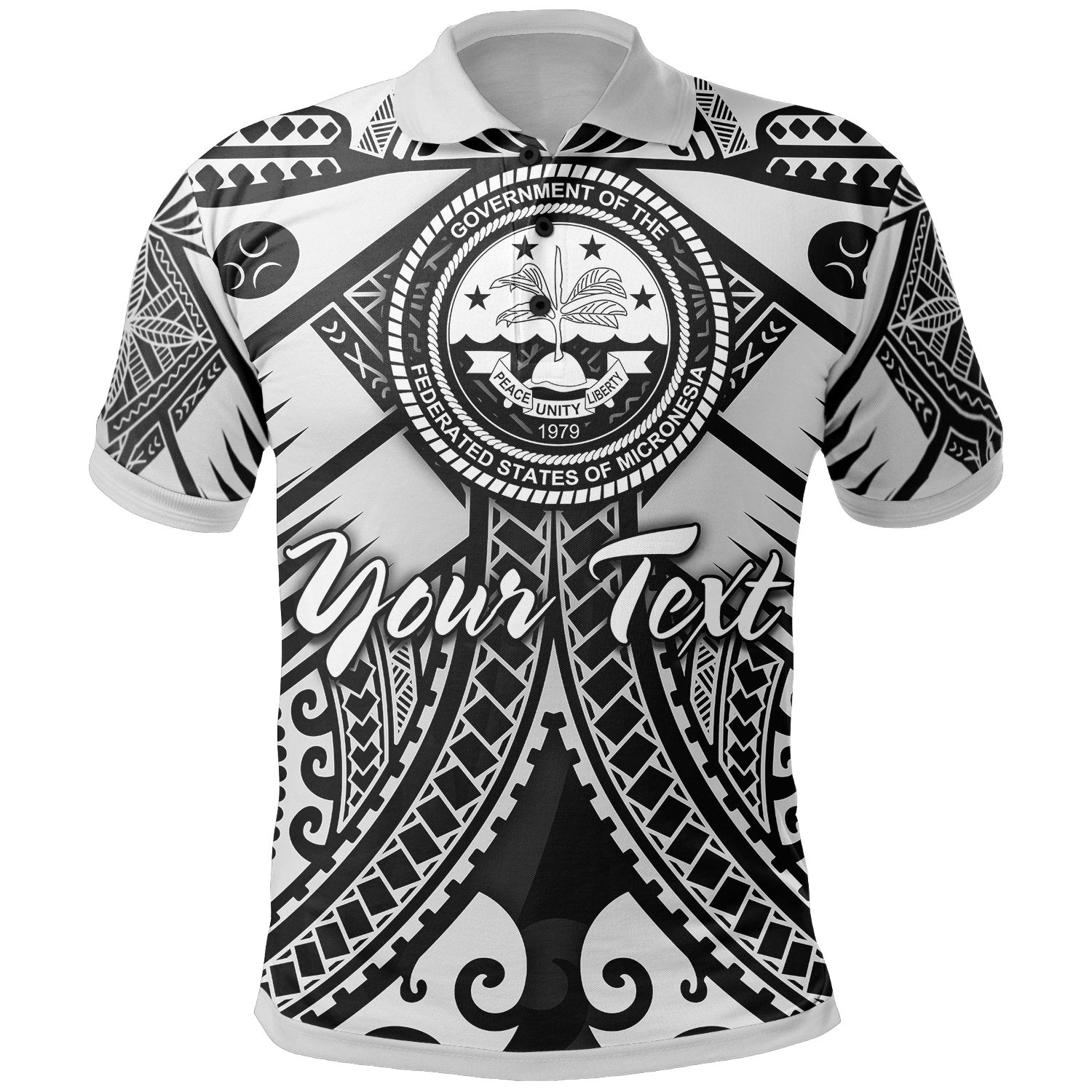 Fsm Custom Polo Shirt White Seal with Polynesian Tattoo Unisex White - Polynesian Pride