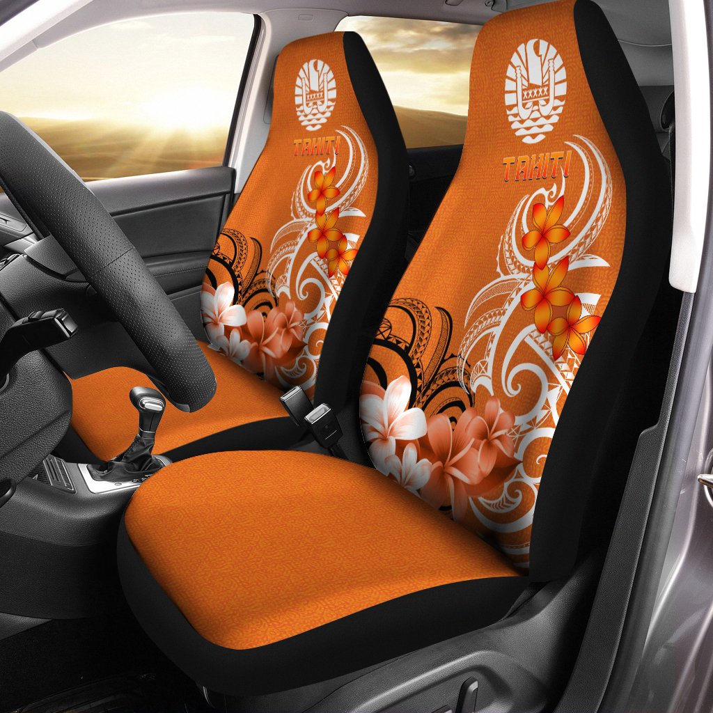 Tahiti Car Seat Covers - Tahitians Spirit Universal Fit Orange - Polynesian Pride