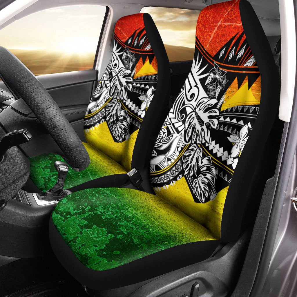 Tokelau Car Seat Cover - The Flow OF Ocean Reggae Color Universal Fit Reggae - Polynesian Pride