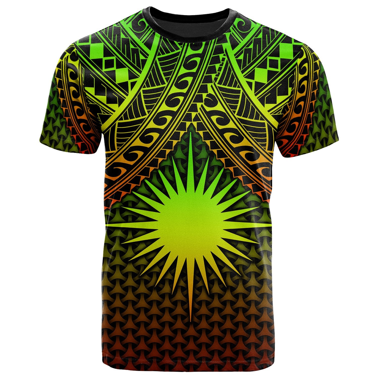 Polynesian Marshall Islands Custom T Shirt Reggae Vintage Polynesian Patterns Unisex Reggae - Polynesian Pride