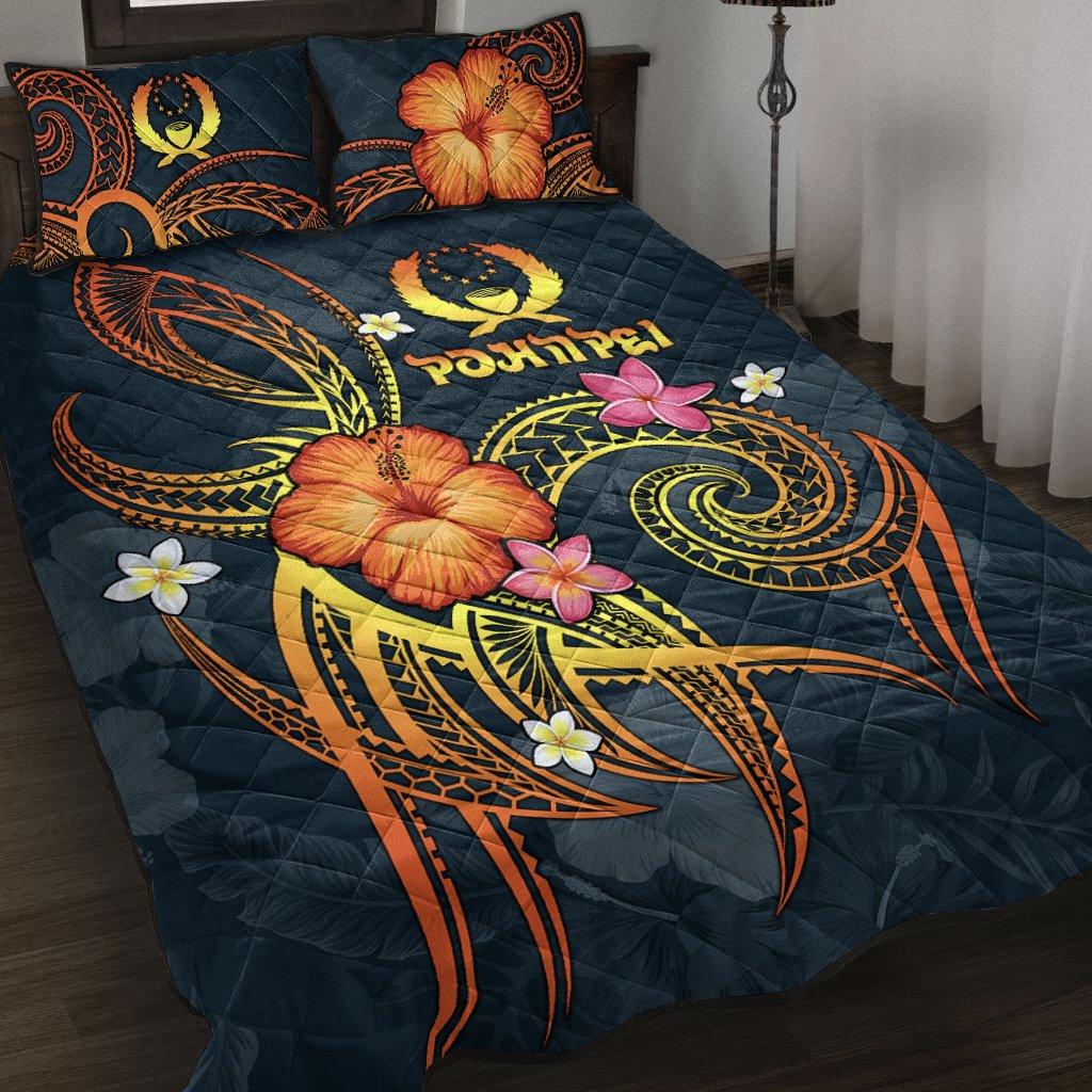 Pohnpei Polynesian Quilt Bed Set - Legend of Pohnpei (Blue) Blue - Polynesian Pride